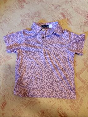 Summer Duck Purple Horseshoe Patterned Polo Shirt